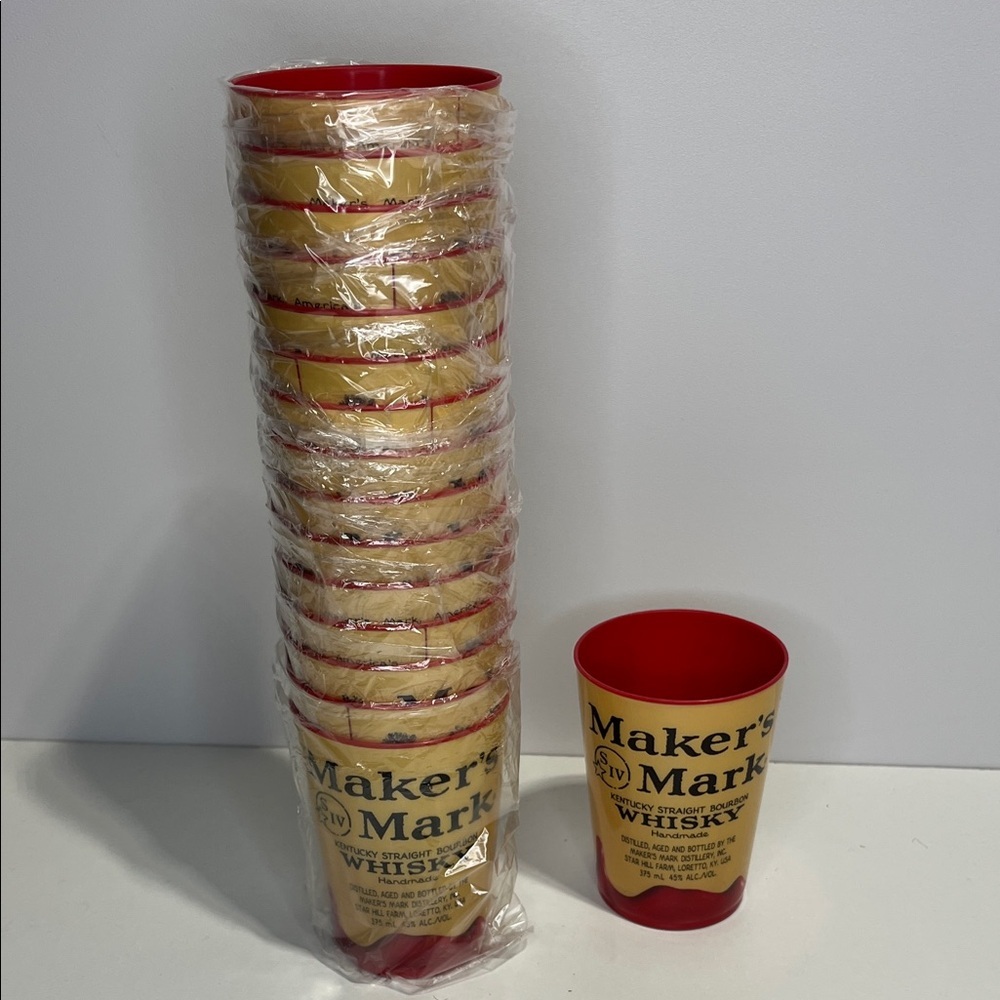Derby Party 🐎🥃🌹NEW Makers Mark Bourbon Plastic Drink Cups - pack of 15